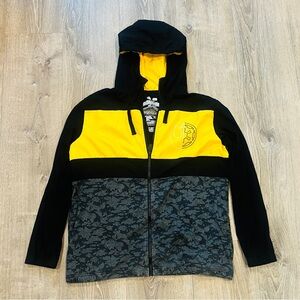 DISNEY park STAR WARS rebel yellow & black camo full zip hoodie MENS size Large